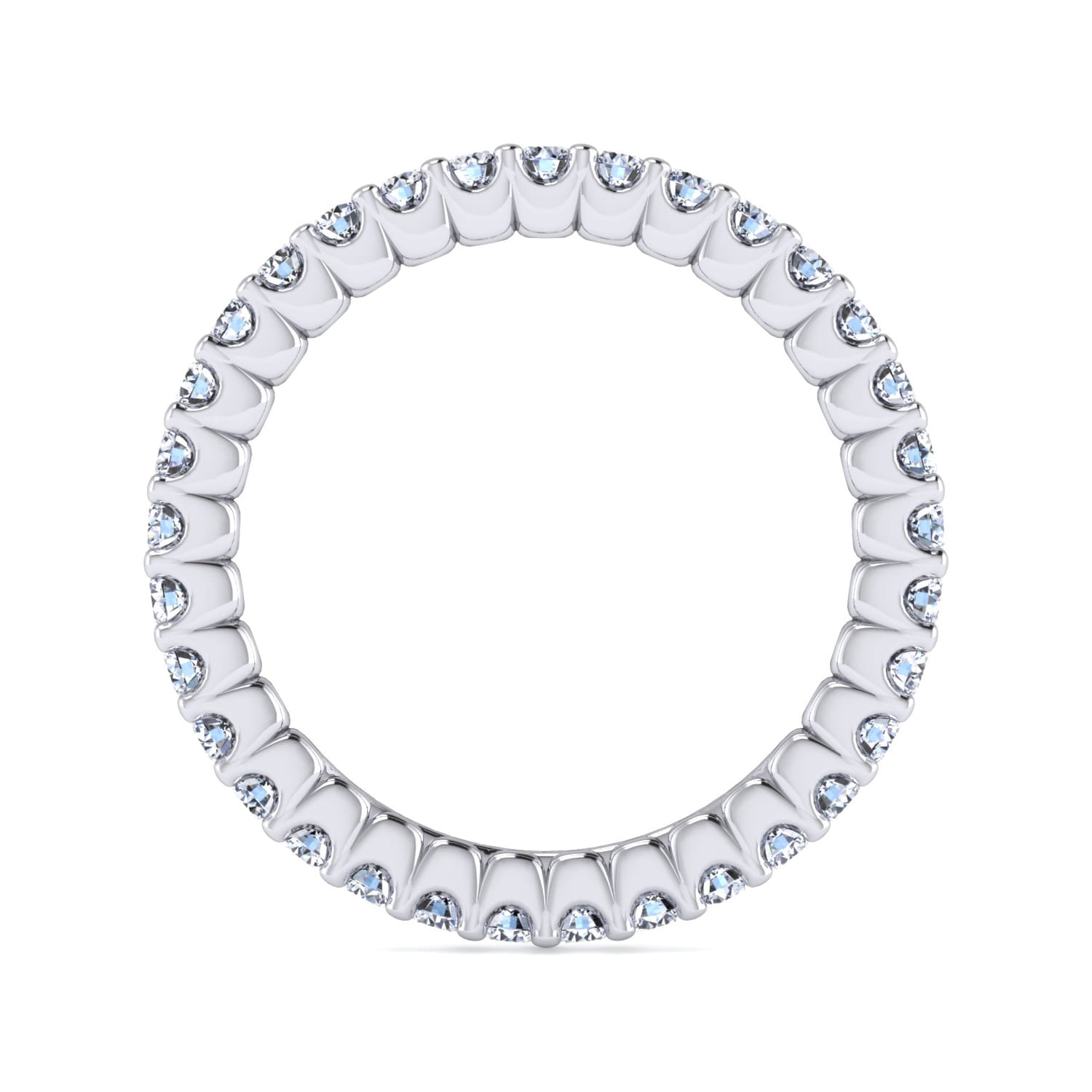 Eternity Band Wedding Ring in 14k White Gold with Round Natural Diamond at Gabriel & Co. - Shot 2