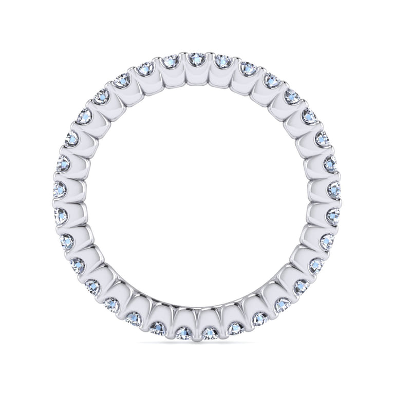 Eternity Band Wedding Ring in 14k White Gold with Round Natural Diamond at Gabriel & Co. - Shot 2
