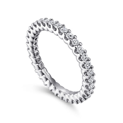 Andalucia - 14K White Gold Prong Set Diamond Eternity Band
