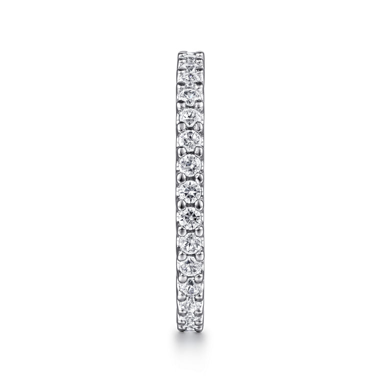 Eternity Band Wedding Ring in 14k White Gold with Round Natural Diamond at Gabriel & Co. - Shot 4