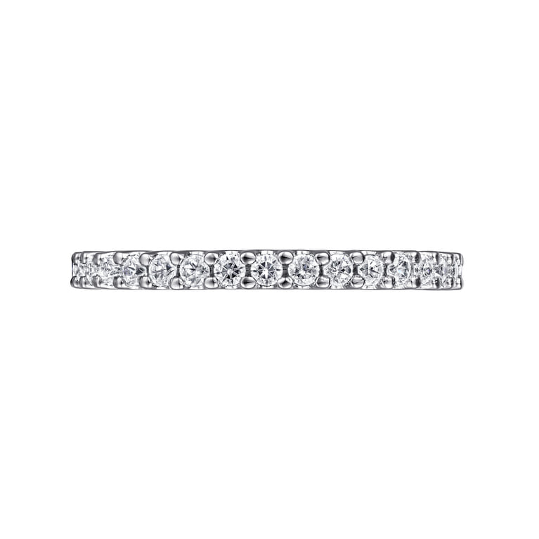 Eternity Band Wedding Ring in 14k White Gold with Round Natural Diamond at Gabriel & Co. - Shot 5