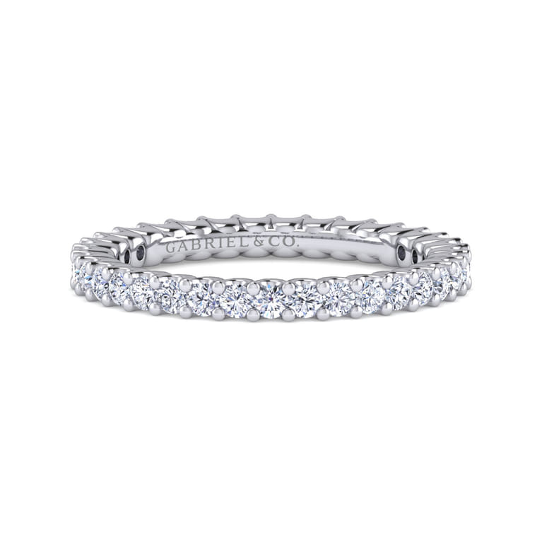 Eternity Band Wedding Ring in 14k White Gold with Round Natural Diamond at Gabriel & Co. - Shot 1