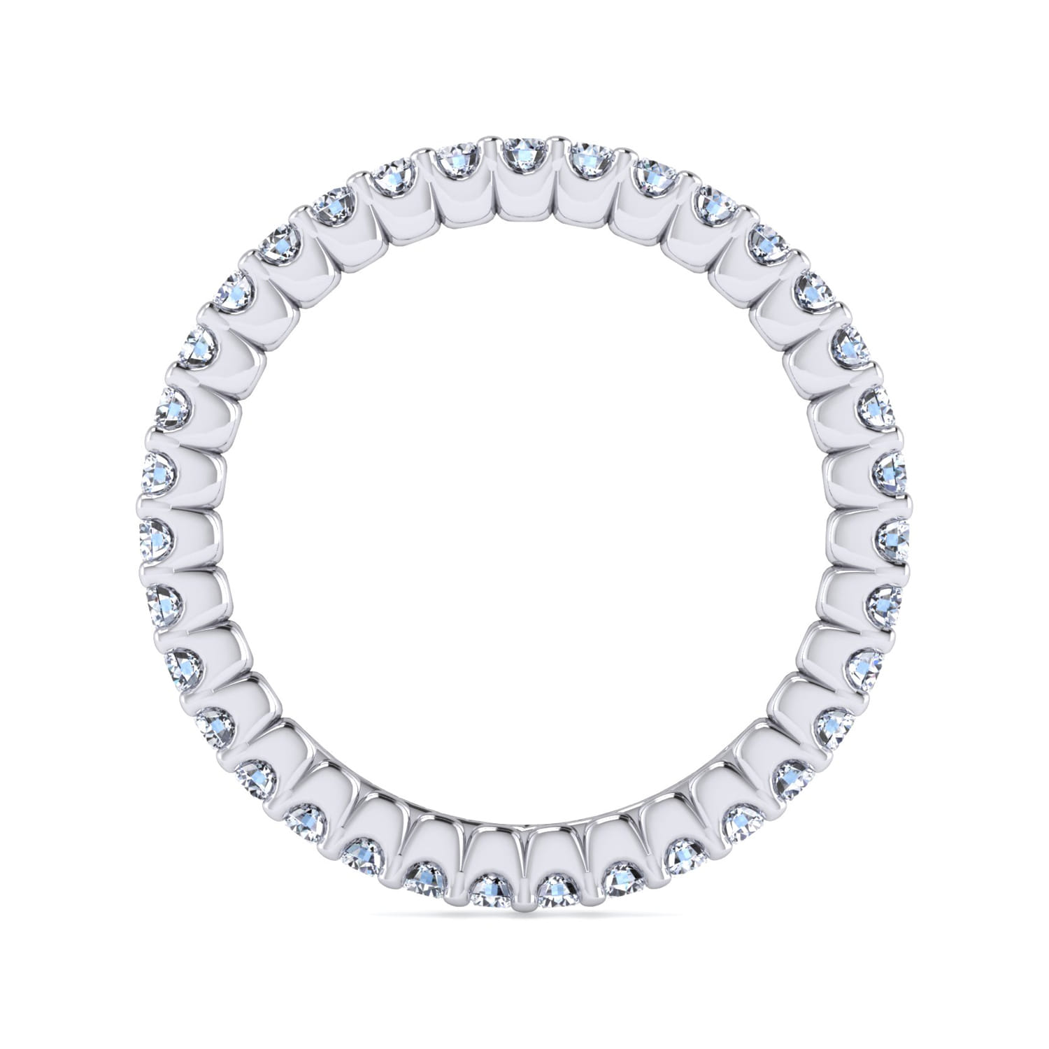 Eternity Band Wedding Ring in 14k White Gold with Round Natural Diamond at Gabriel & Co. - Shot 2
