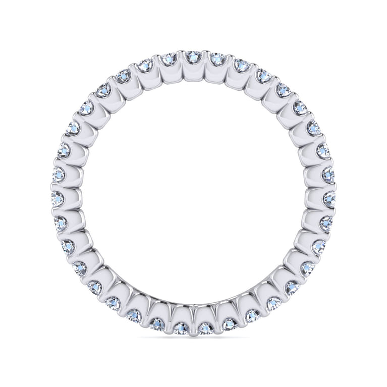 Eternity Band Wedding Ring in 14k White Gold with Round Natural Diamond at Gabriel & Co. - Shot 2
