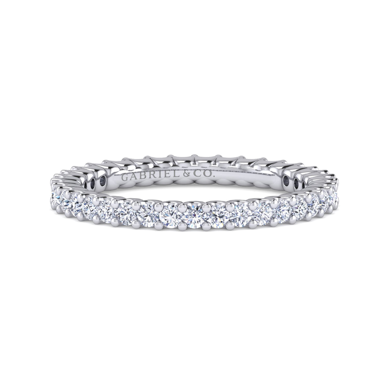 Eternity Band Wedding Ring in 14k White Gold with Round Natural Diamond at Gabriel & Co. - Shot 1