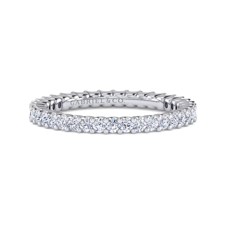 Eternity Band Wedding Ring in 14k White Gold with Round Natural Diamond at Gabriel & Co. - Shot 1