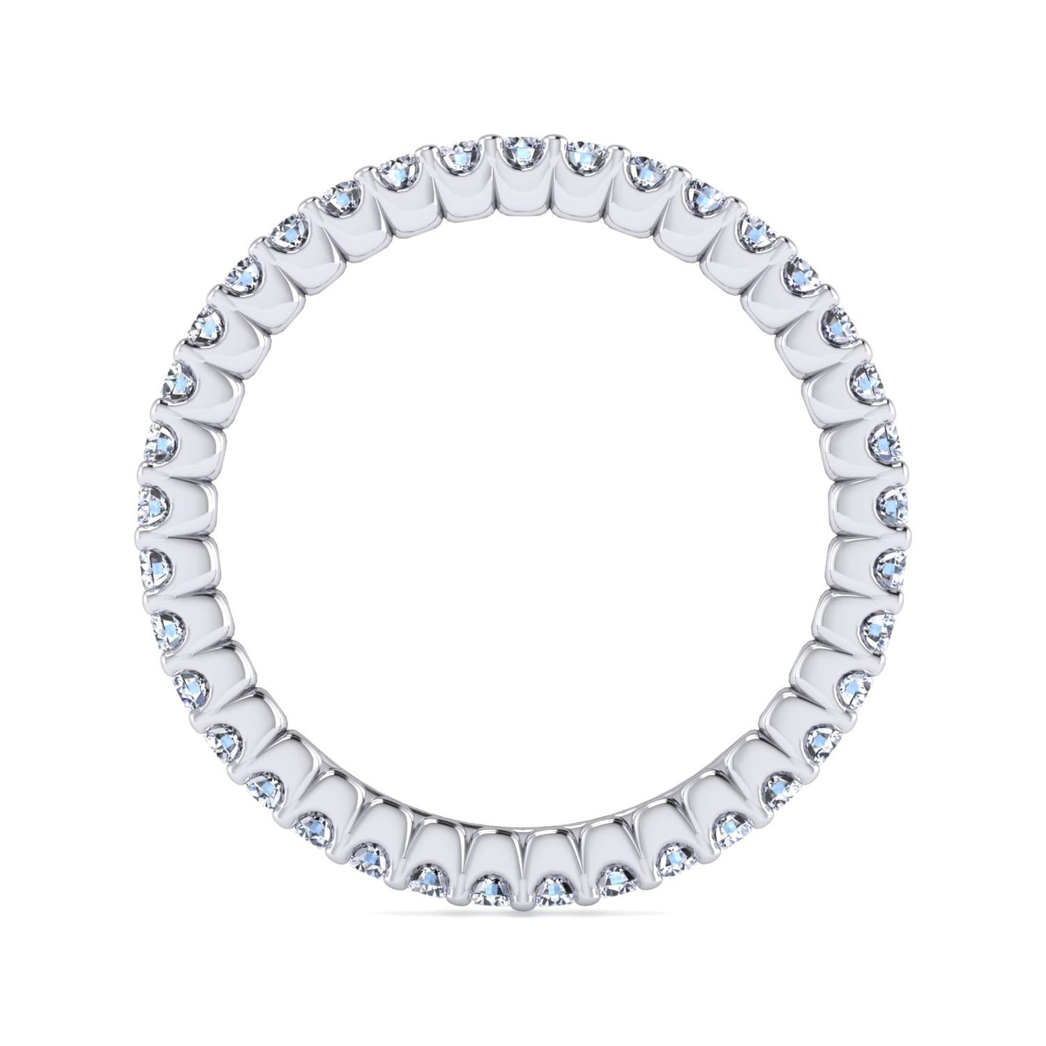 Eternity Band Wedding Ring in 14k White Gold with Round Natural Diamond at Gabriel & Co. - Shot 2