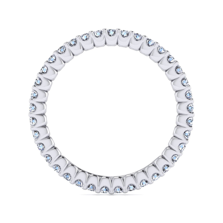 Eternity Band Wedding Ring in 14k White Gold with Round Natural Diamond at Gabriel & Co. - Shot 2