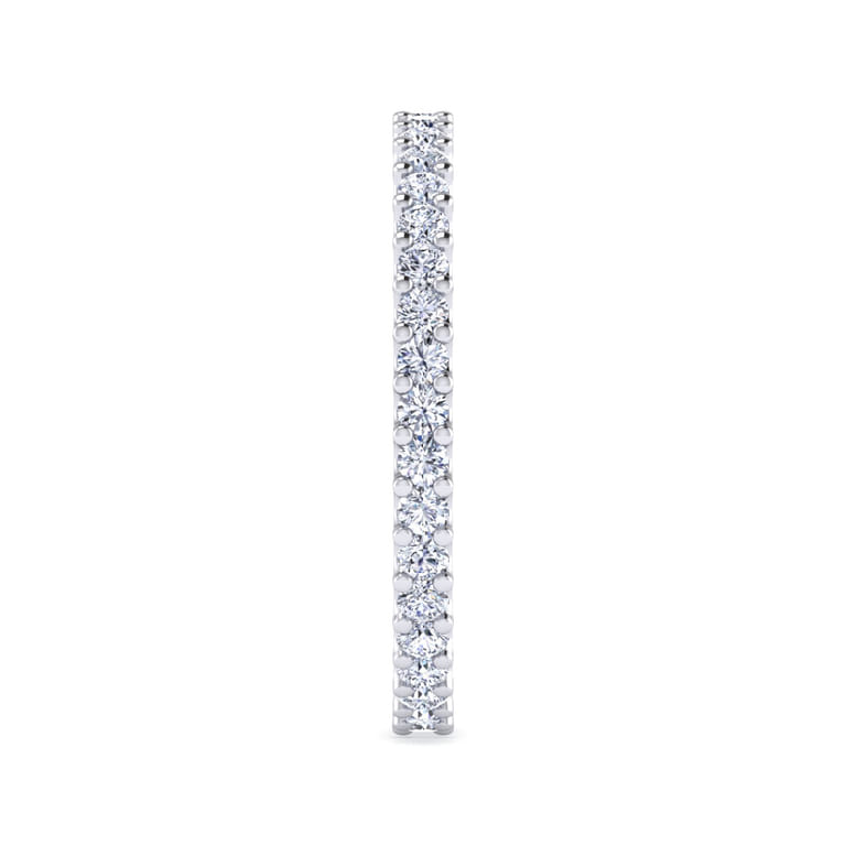 Eternity Band Wedding Ring in 14k White Gold with Round Natural Diamond at Gabriel & Co. - Shot 4