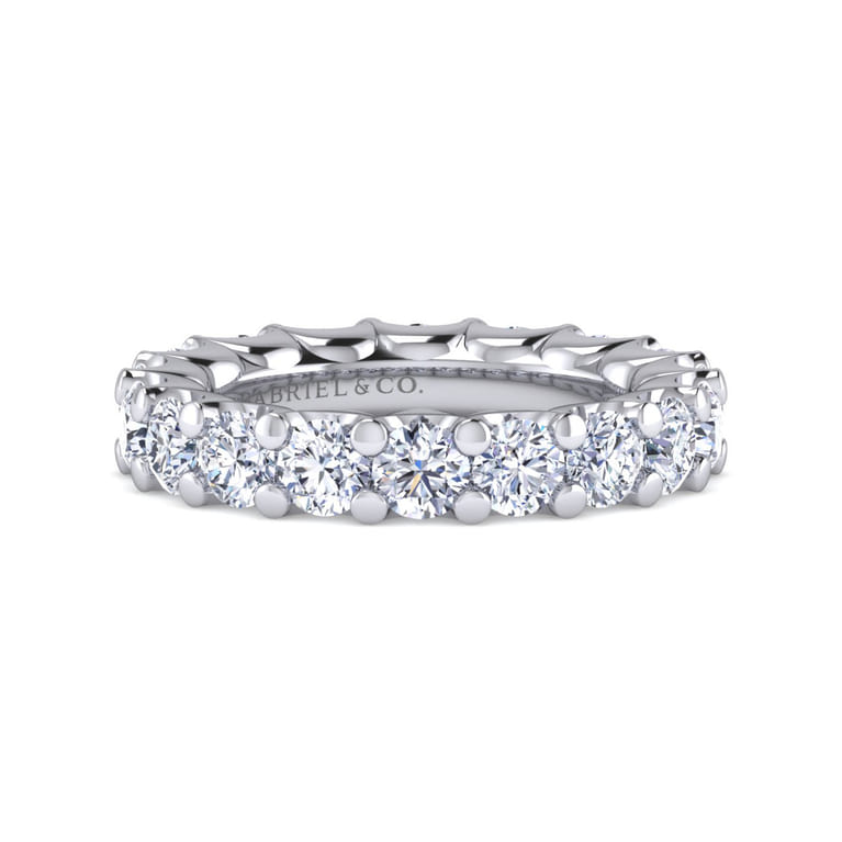 Eternity Band Wedding Ring in 14k White Gold with Round Natural Diamond at Gabriel & Co. - Shot 1