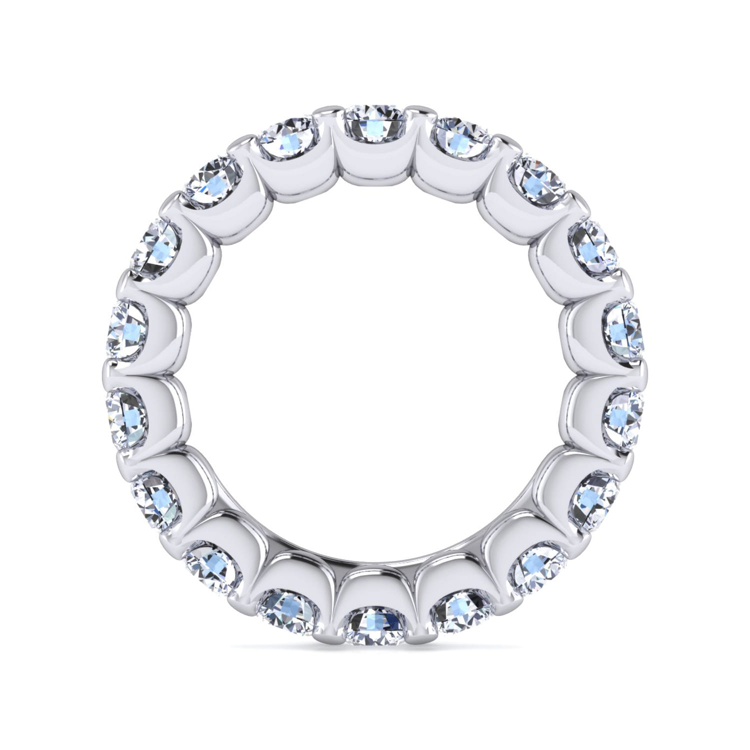 Eternity Band Wedding Ring in 14k White Gold with Round Natural Diamond at Gabriel & Co. - Shot 2