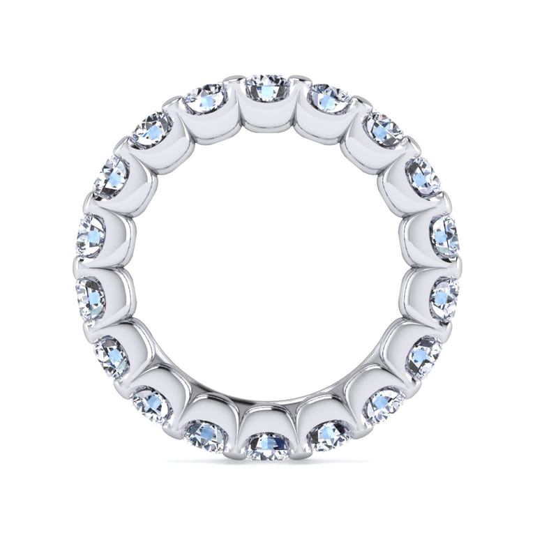 Eternity Band Wedding Ring in 14k White Gold with Round Natural Diamond at Gabriel & Co. - Shot 2