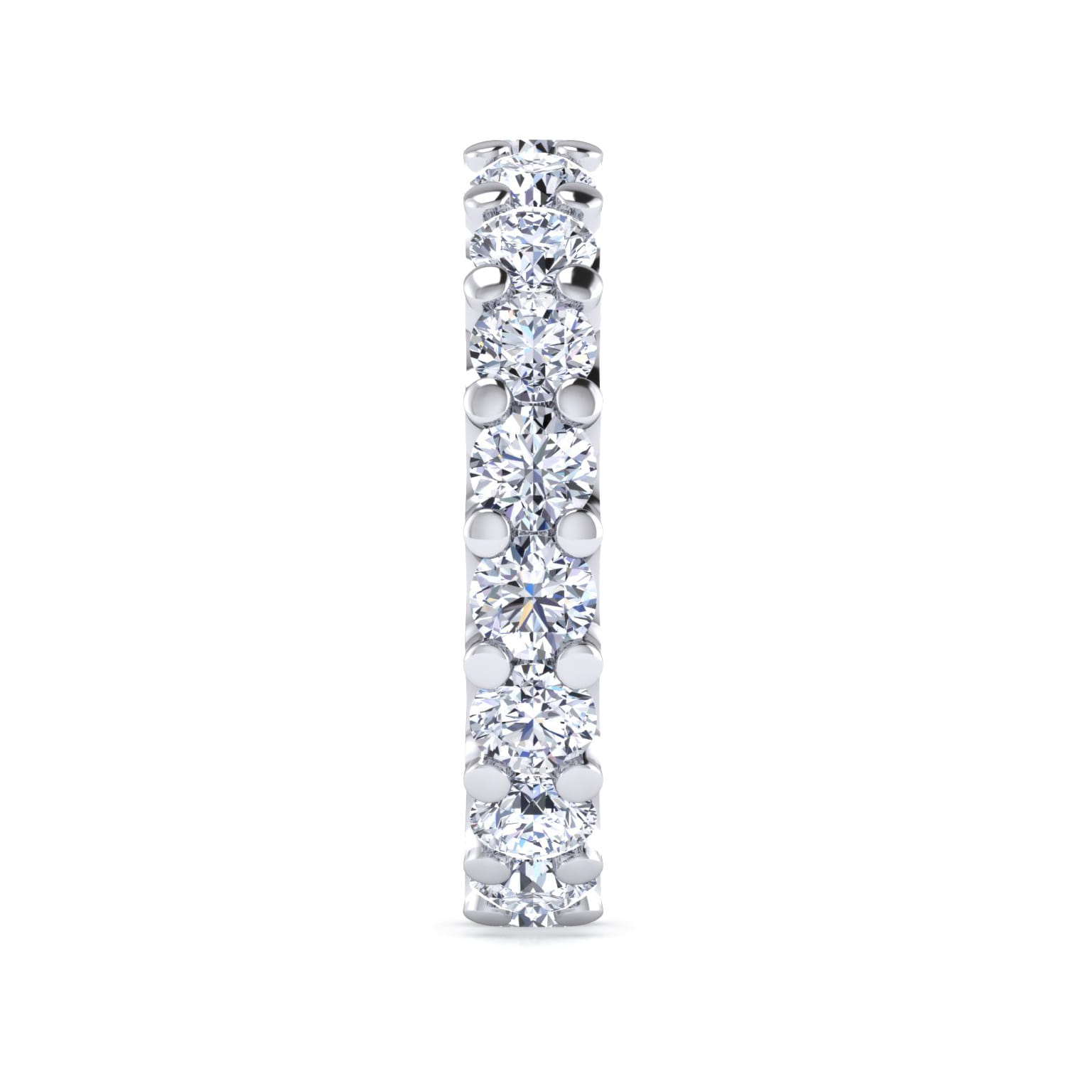Eternity Band Wedding Ring in 14k White Gold with Round Natural Diamond at Gabriel & Co. - Shot 4