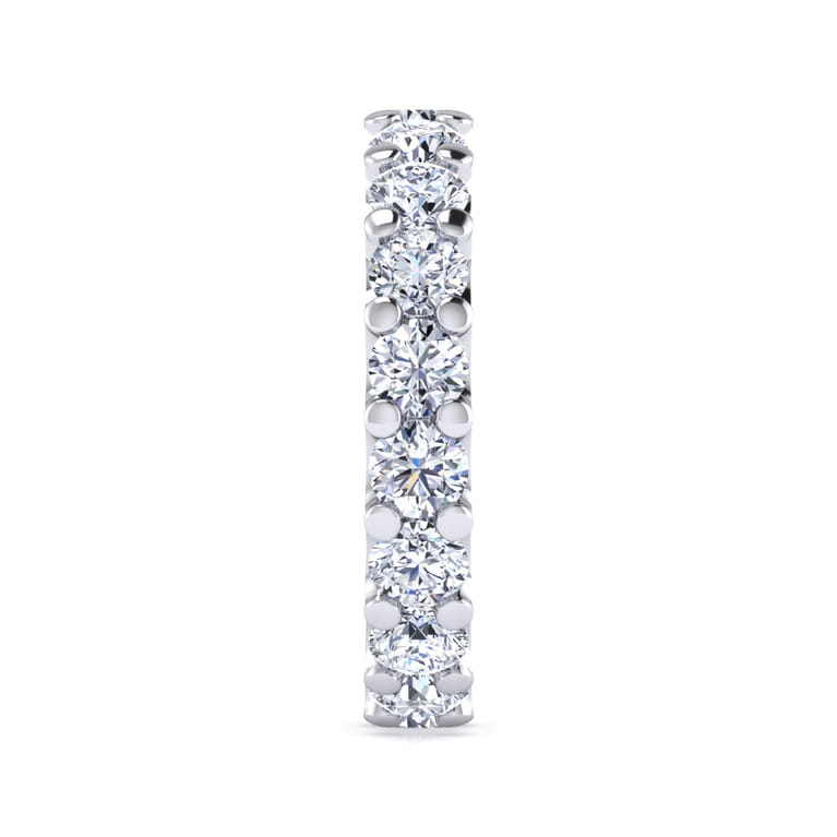 Eternity Band Wedding Ring in 14k White Gold with Round Natural Diamond at Gabriel & Co. - Shot 4