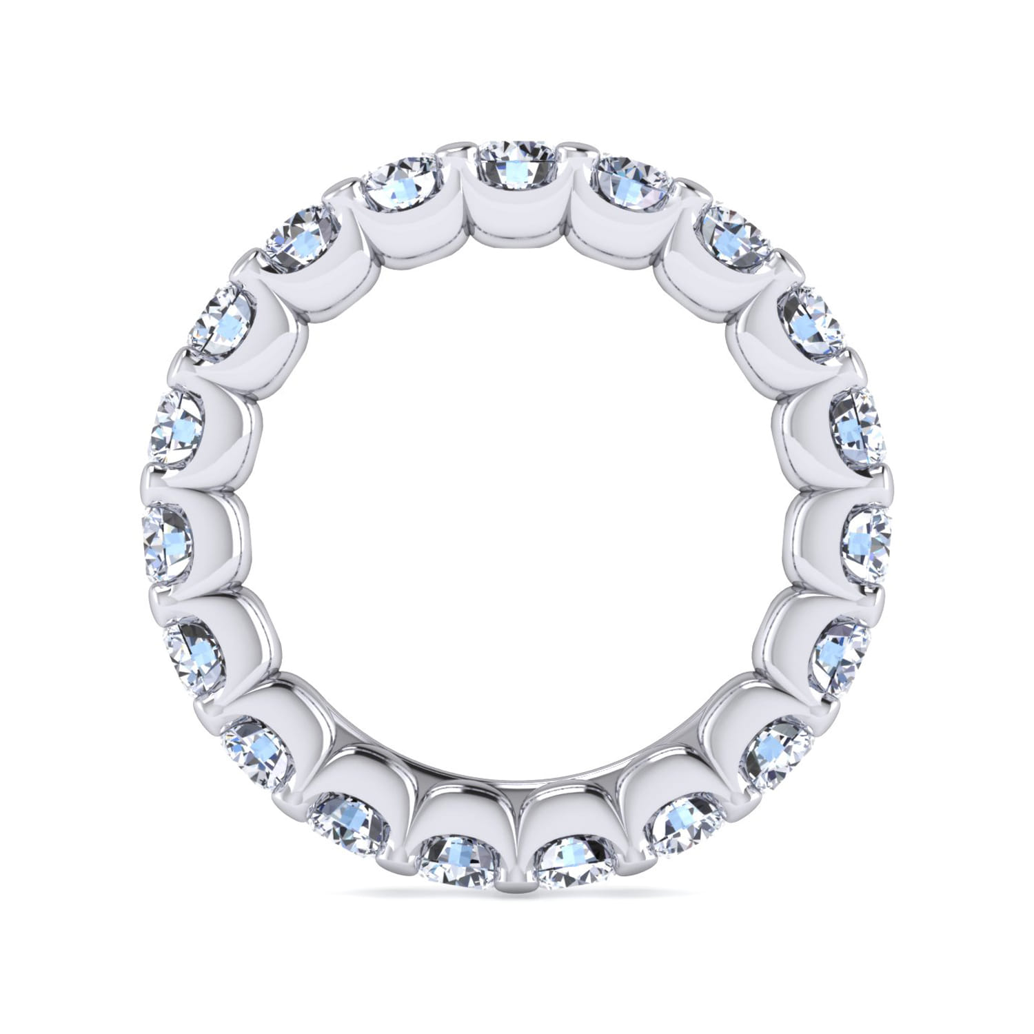 Eternity Band Wedding Ring in 14k White Gold with Round Natural Diamond at Gabriel & Co. - Shot 2