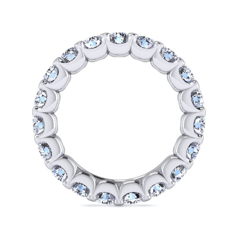 Eternity Band Wedding Ring in 14k White Gold with Round Natural Diamond at Gabriel & Co. - Shot 2