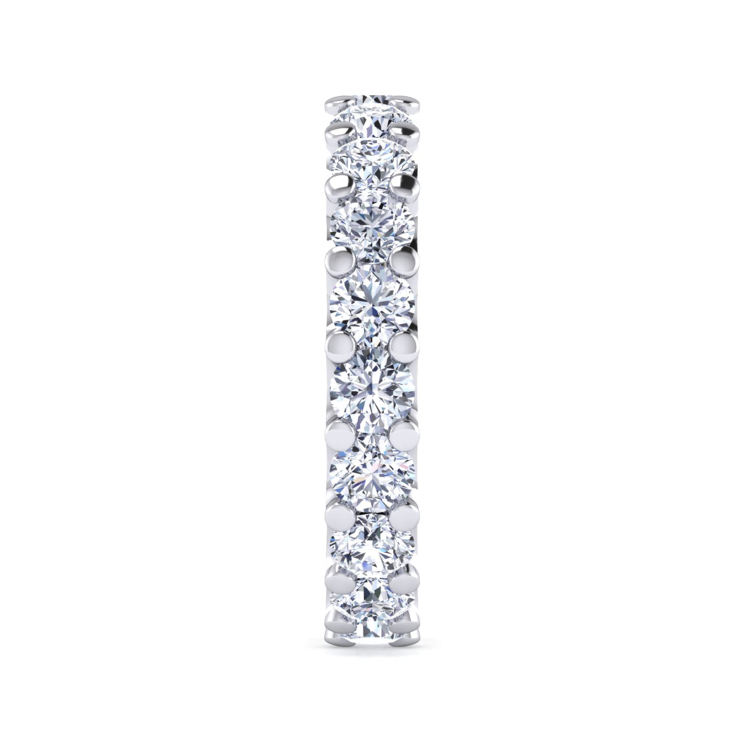 Eternity Band Wedding Ring in 14k White Gold with Round Natural Diamond at Gabriel & Co. - Shot 4