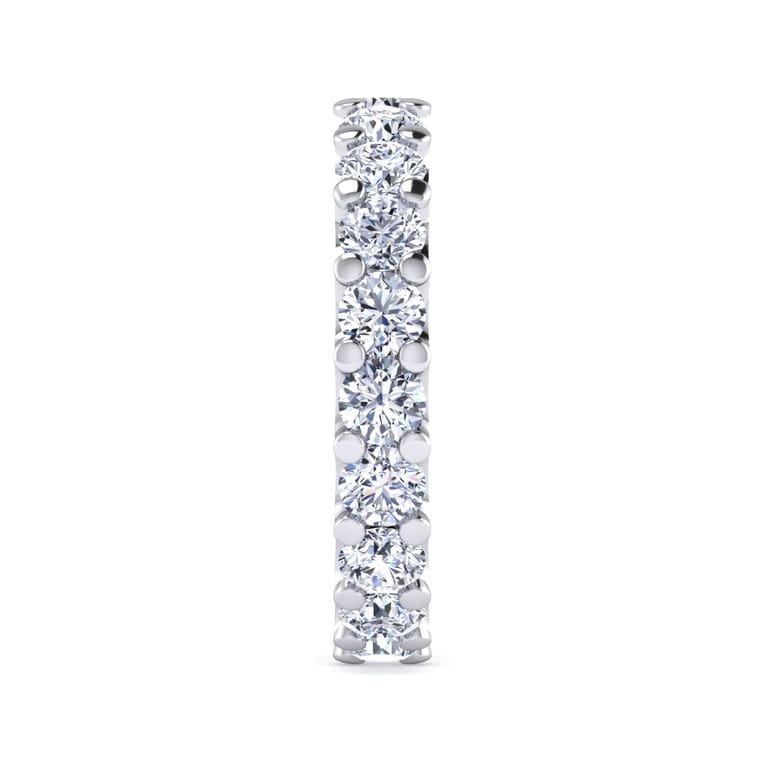 Eternity Band Wedding Ring in 14k White Gold with Round Natural Diamond at Gabriel & Co. - Shot 4