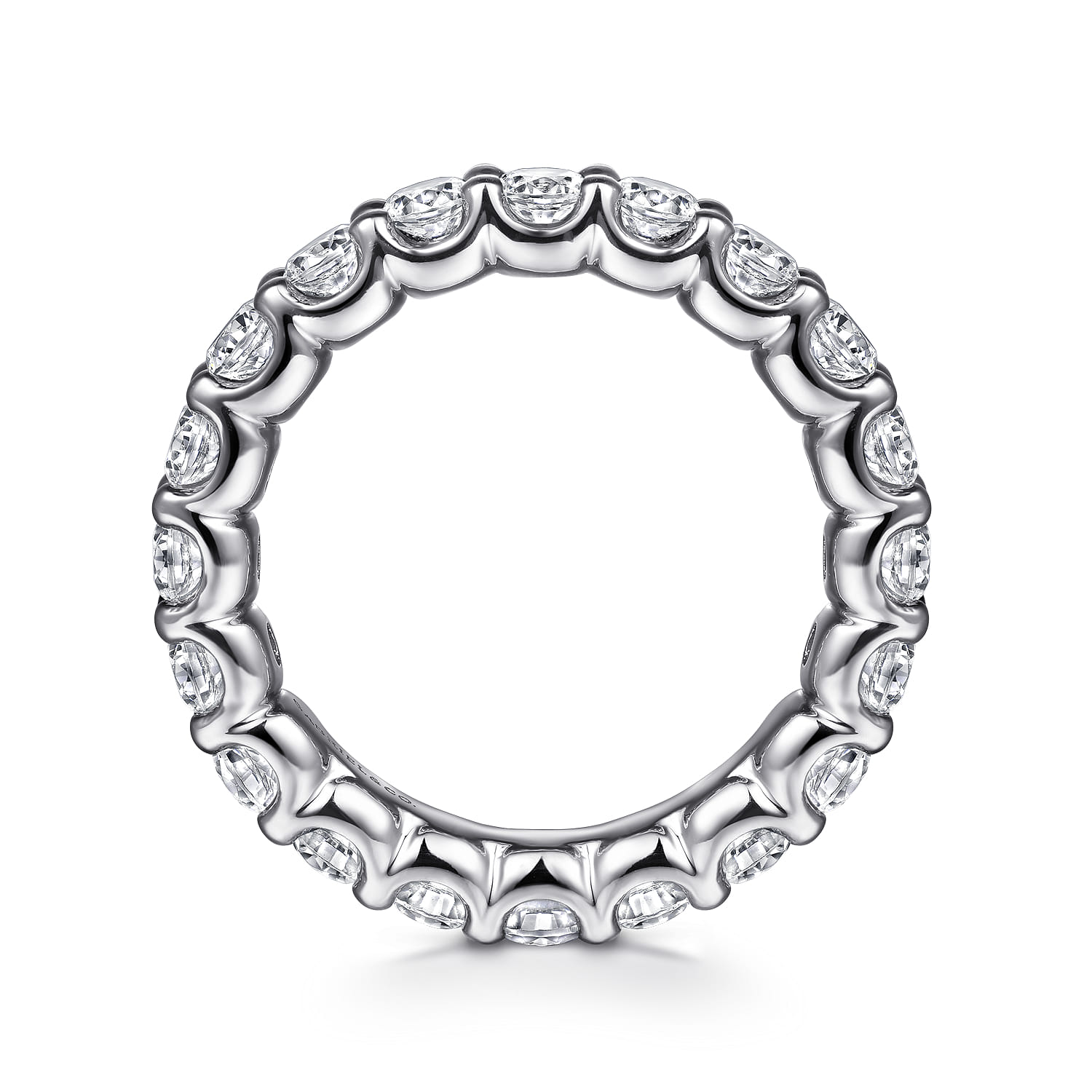 Eternity Band Wedding Ring in 14k White Gold with Round Natural Diamond at Gabriel & Co. - Shot 2