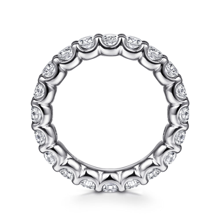 Eternity Band Wedding Ring in 14k White Gold with Round Natural Diamond at Gabriel & Co. - Shot 2