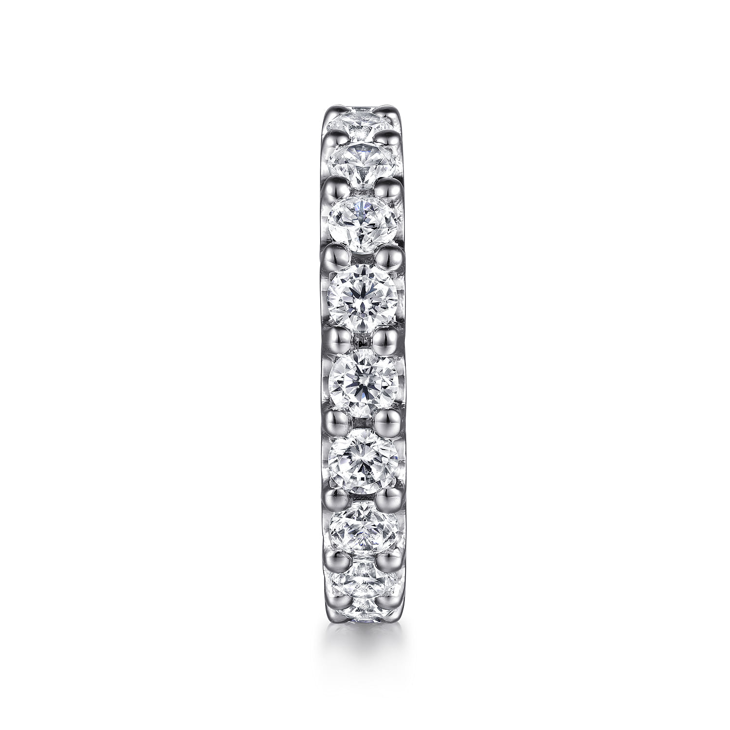 Eternity Band Wedding Ring in 14k White Gold with Round Natural Diamond at Gabriel & Co. - Shot 4