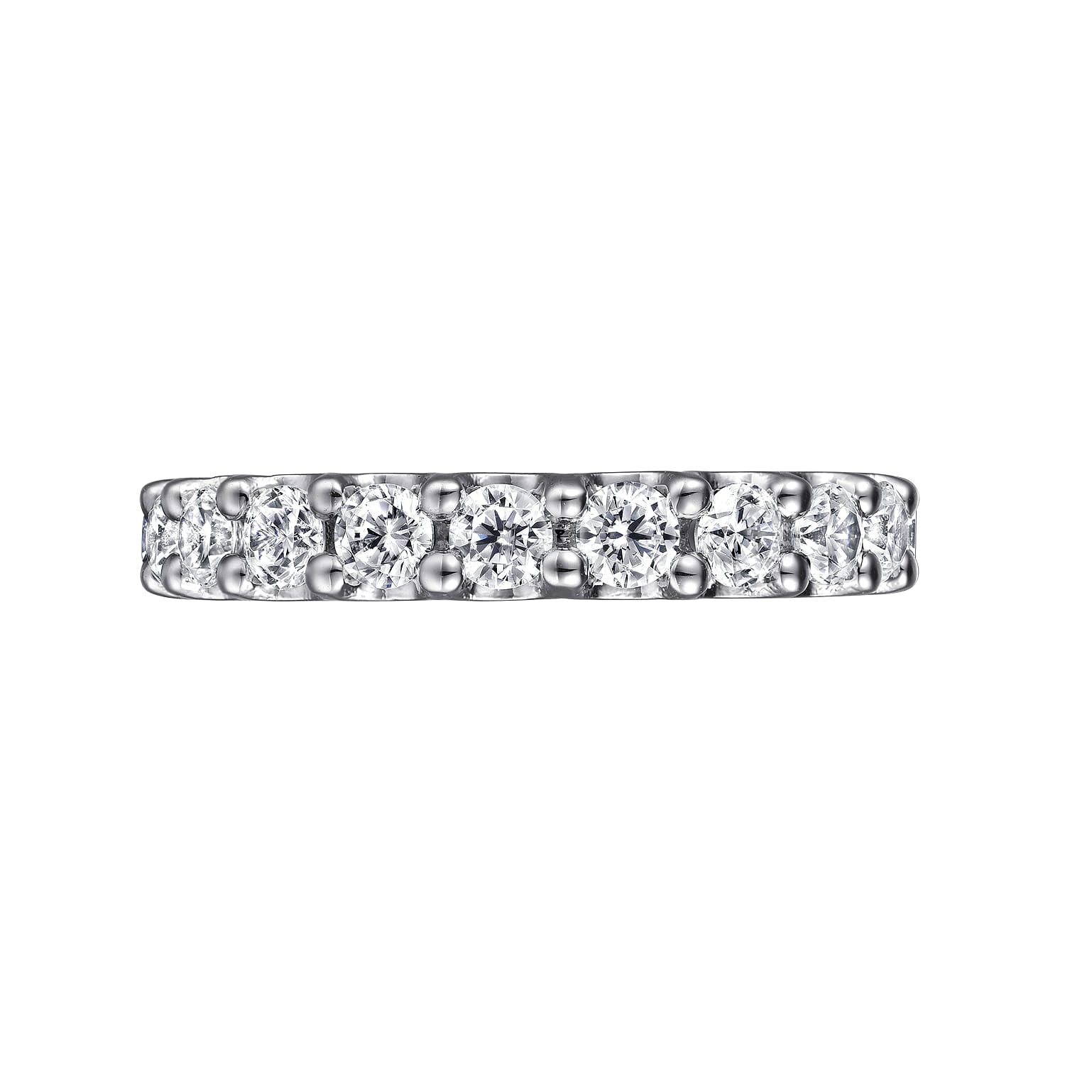 Eternity Band Wedding Ring in 14k White Gold with Round Natural Diamond at Gabriel & Co. - Shot 5