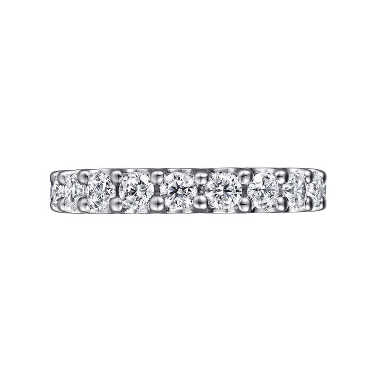 Eternity Band Wedding Ring in 14k White Gold with Round Natural Diamond at Gabriel & Co. - Shot 5