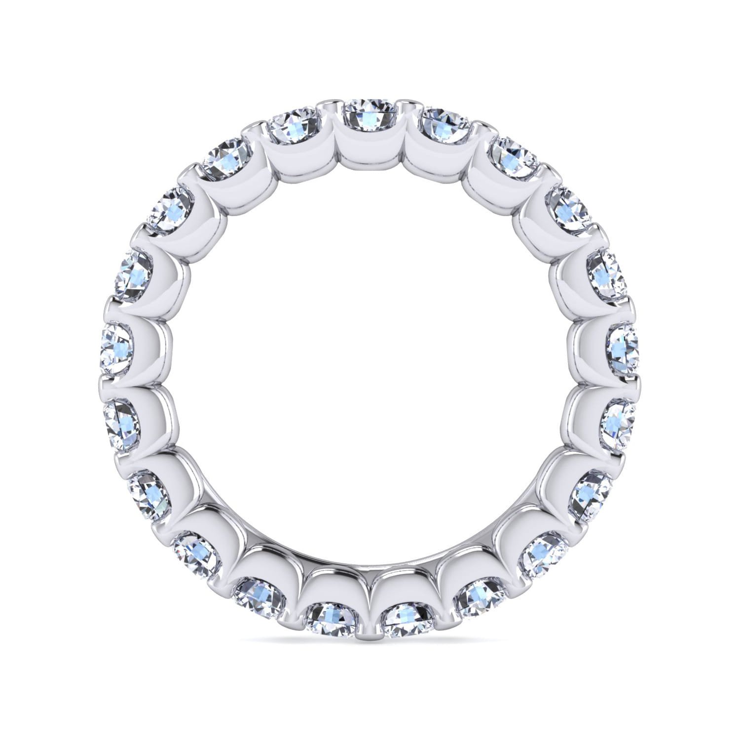 Eternity Band Wedding Ring in 14k White Gold with Round Natural Diamond at Gabriel & Co. - Shot 2