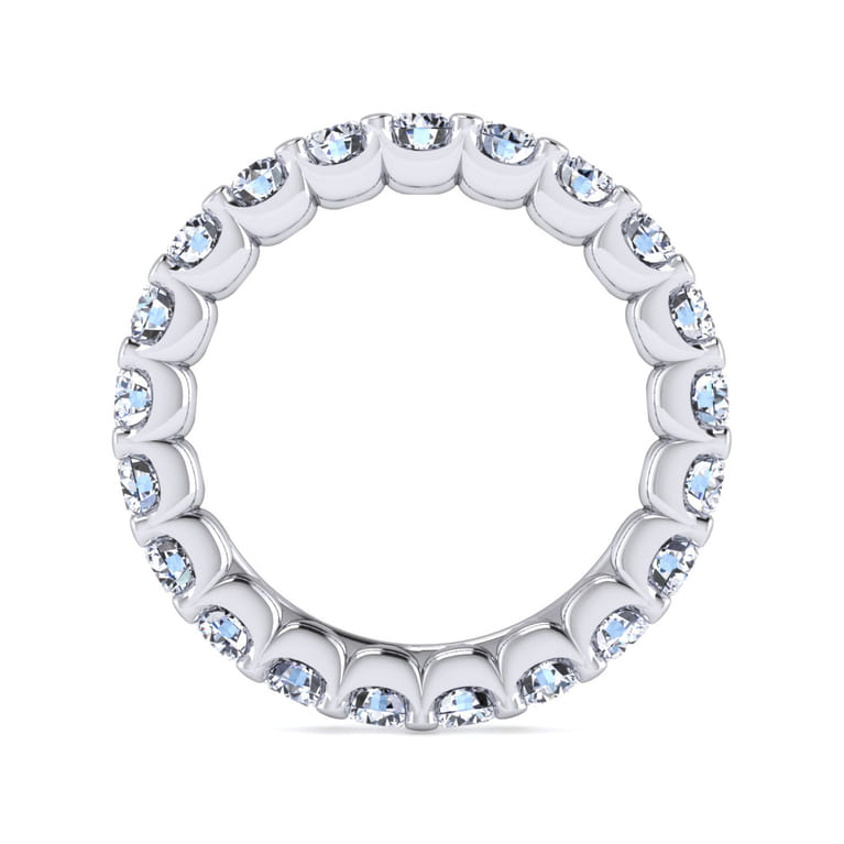 Eternity Band Wedding Ring in 14k White Gold with Round Natural Diamond at Gabriel & Co. - Shot 2