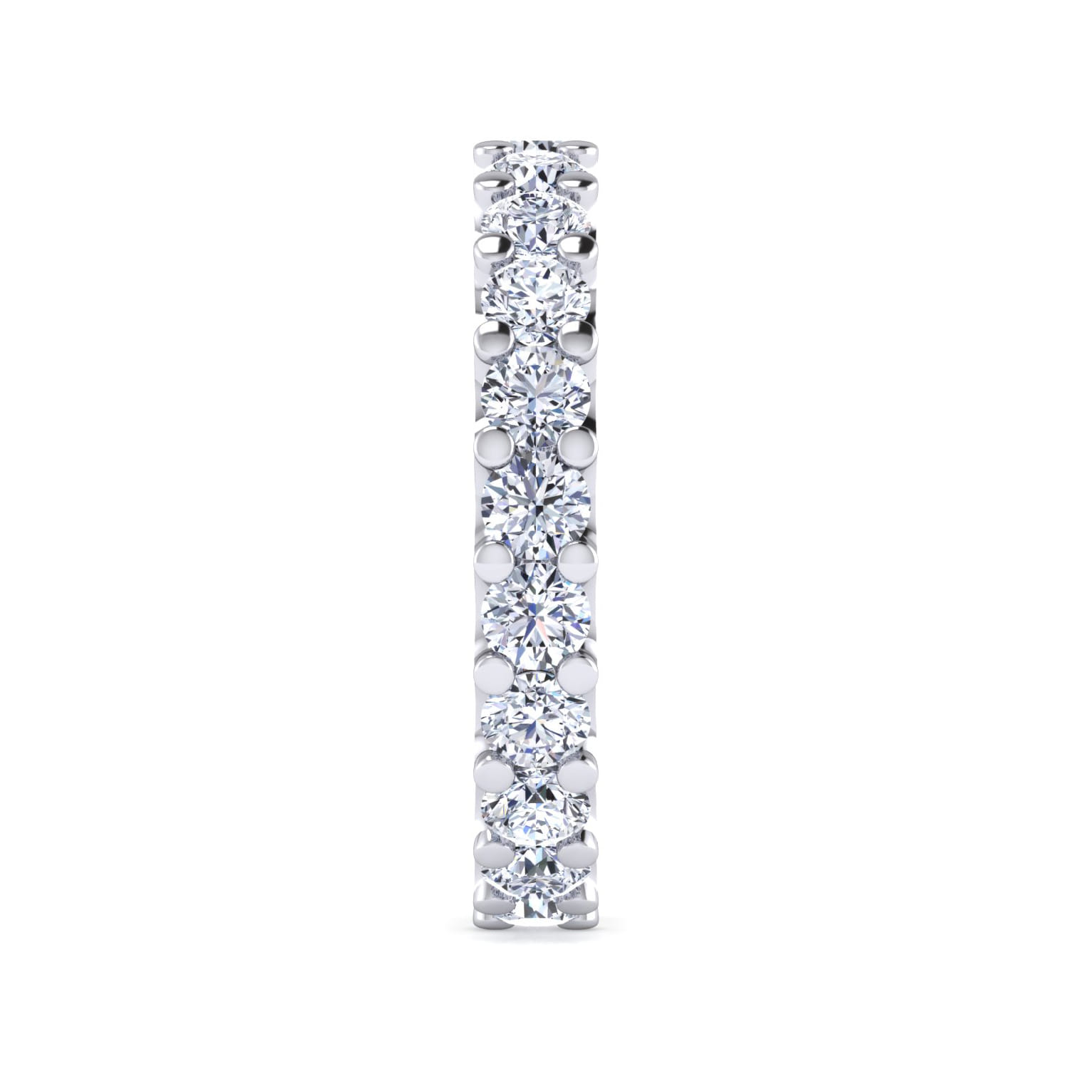 Eternity Band Wedding Ring in 14k White Gold with Round Natural Diamond at Gabriel & Co. - Shot 4