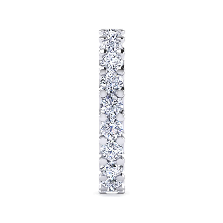 Eternity Band Wedding Ring in 14k White Gold with Round Natural Diamond at Gabriel & Co. - Shot 4