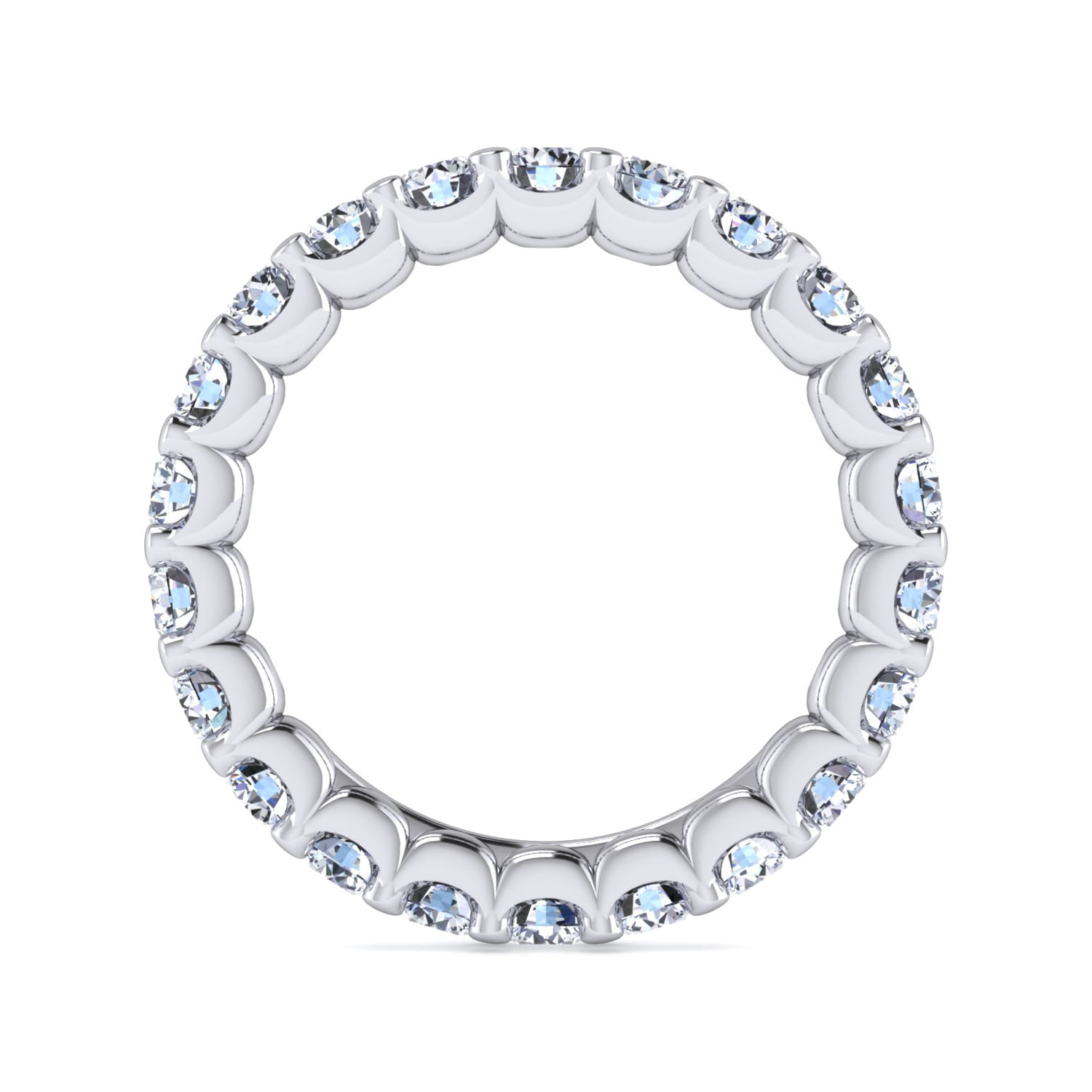 Eternity Band Wedding Ring in 14k White Gold with Round Natural Diamond at Gabriel & Co. - Shot 2