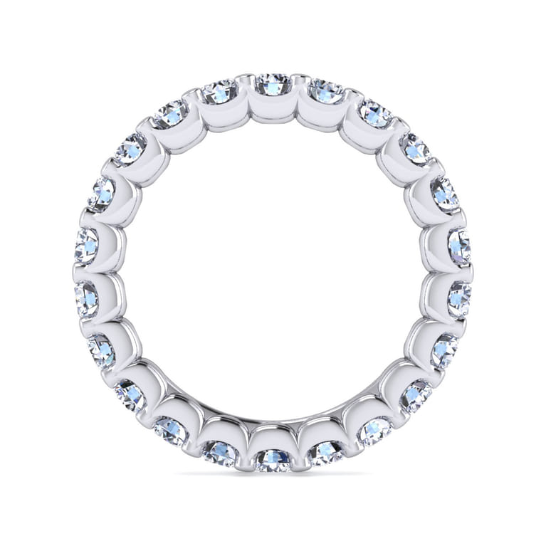 Eternity Band Wedding Ring in 14k White Gold with Round Natural Diamond at Gabriel & Co. - Shot 2