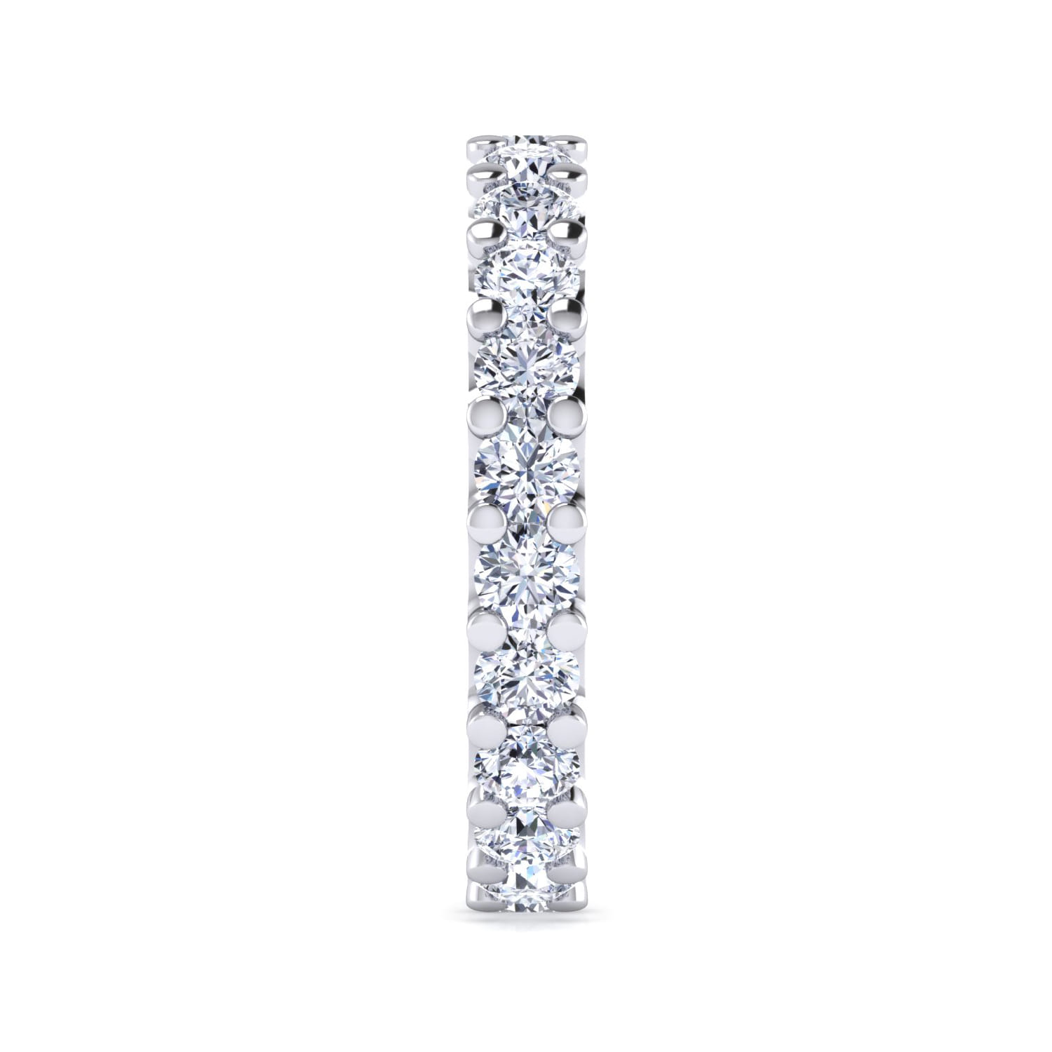 Eternity Band Wedding Ring in 14k White Gold with Round Natural Diamond at Gabriel & Co. - Shot 4