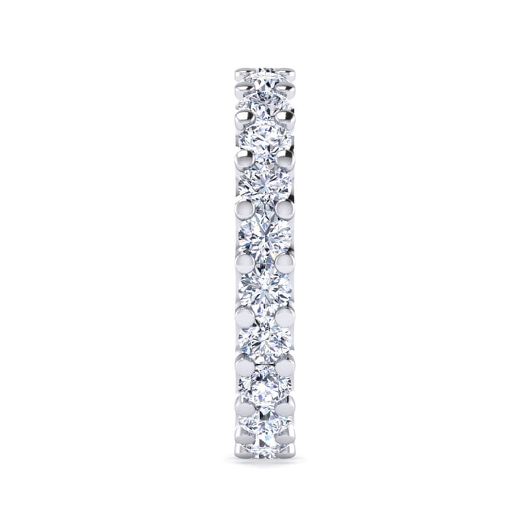 Eternity Band Wedding Ring in 14k White Gold with Round Natural Diamond at Gabriel & Co. - Shot 4