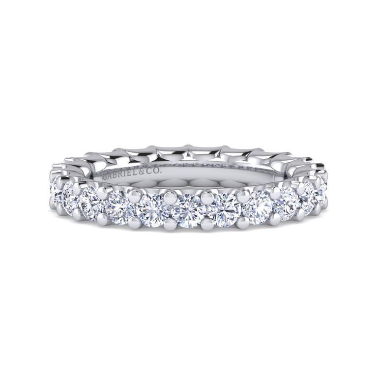 Eternity Band Wedding Ring in 14k White Gold with Round Natural Diamond at Gabriel & Co. - Shot 1