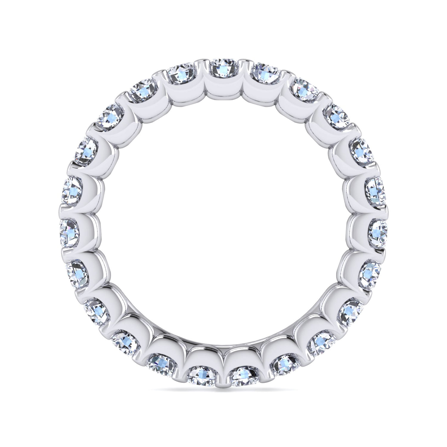 Eternity Band Wedding Ring in 14k White Gold with Round Natural Diamond at Gabriel & Co. - Shot 2