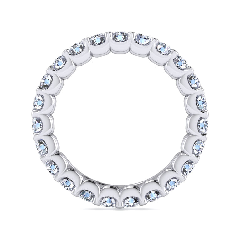 Eternity Band Wedding Ring in 14k White Gold with Round Natural Diamond at Gabriel & Co. - Shot 2