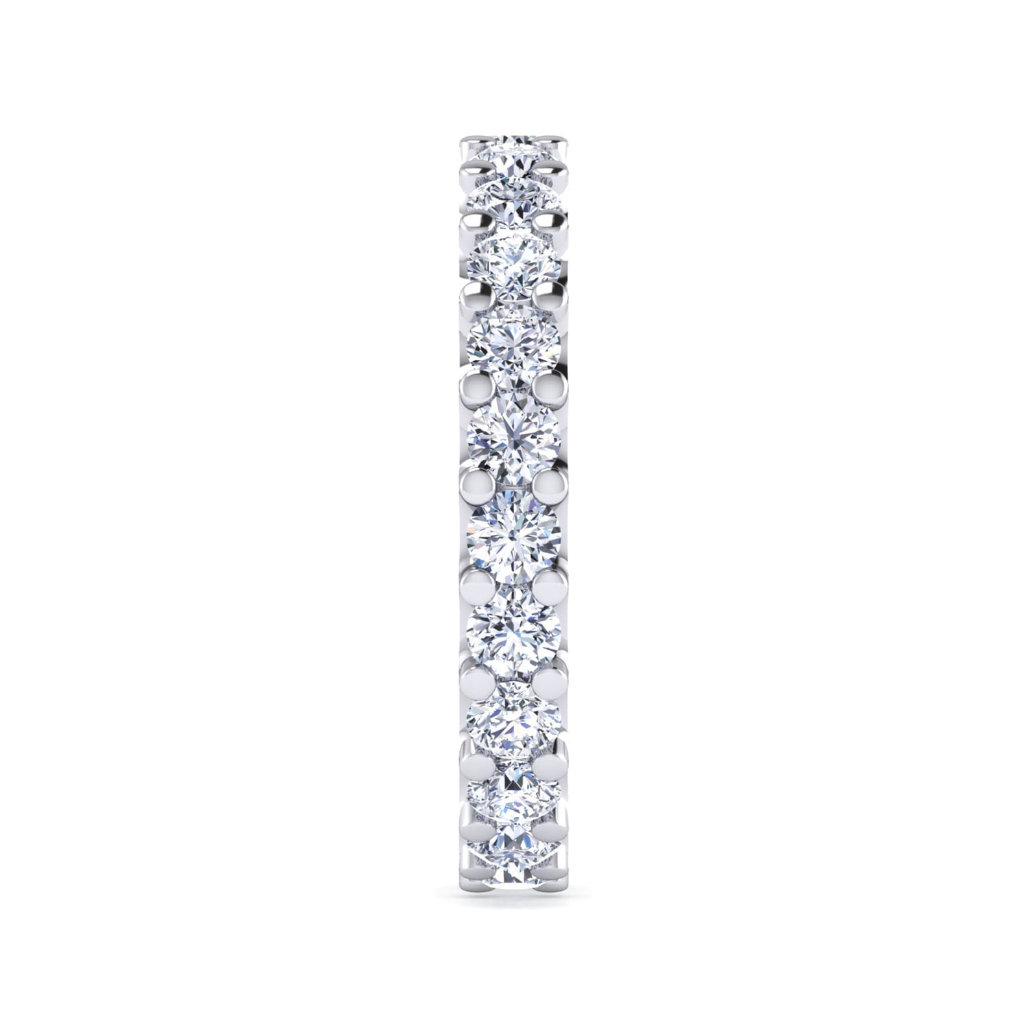 Eternity Band Wedding Ring in 14k White Gold with Round Natural Diamond at Gabriel & Co. - Shot 4