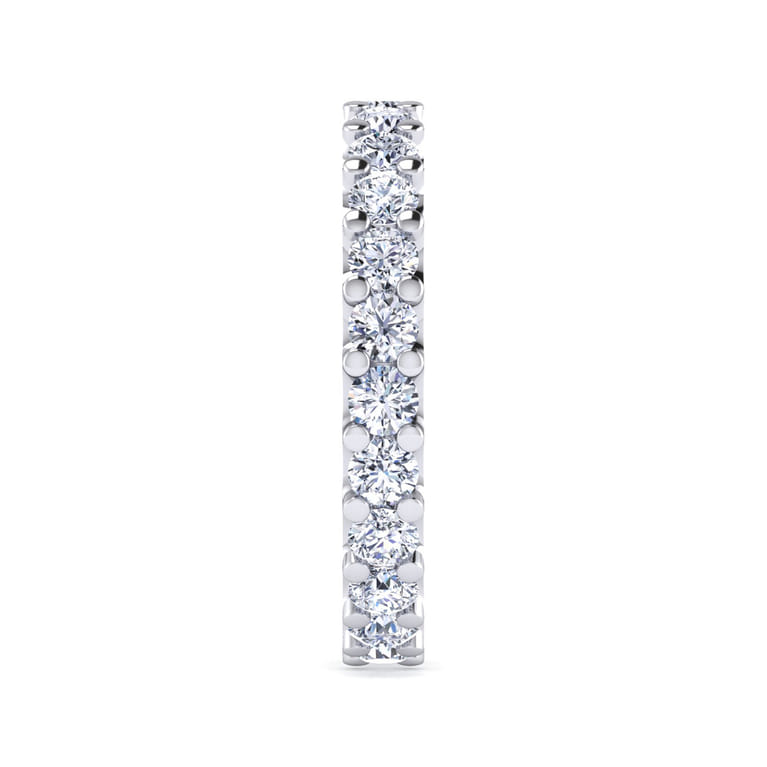 Eternity Band Wedding Ring in 14k White Gold with Round Natural Diamond at Gabriel & Co. - Shot 4