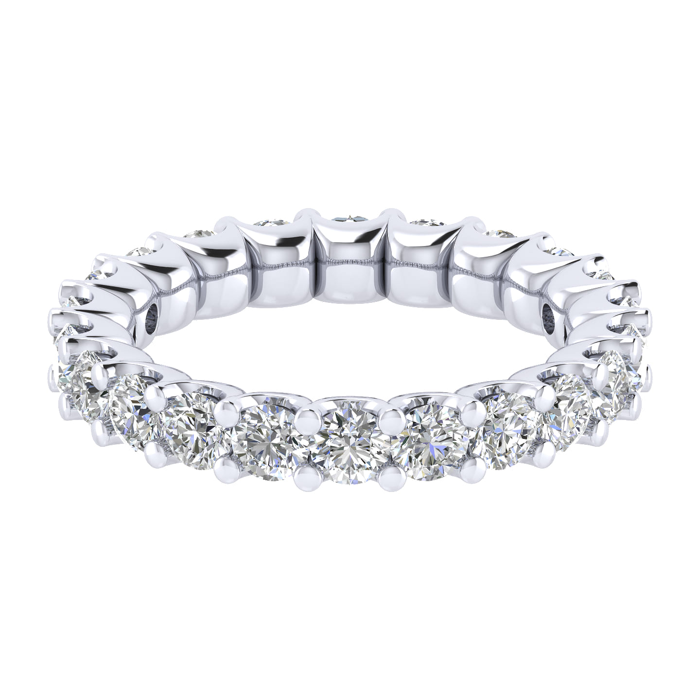 Eternity Band Wedding Ring in 14k White Gold with Round Natural Diamond at Gabriel & Co. - Shot 1