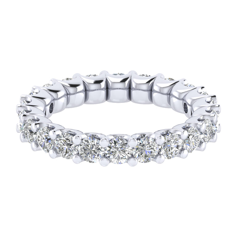 Eternity Band Wedding Ring in 14k White Gold with Round Natural Diamond at Gabriel & Co. - Shot 1