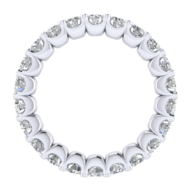 Eternity Band Wedding Ring in 14k White Gold with Round Natural Diamond at Gabriel & Co. - Shot 2