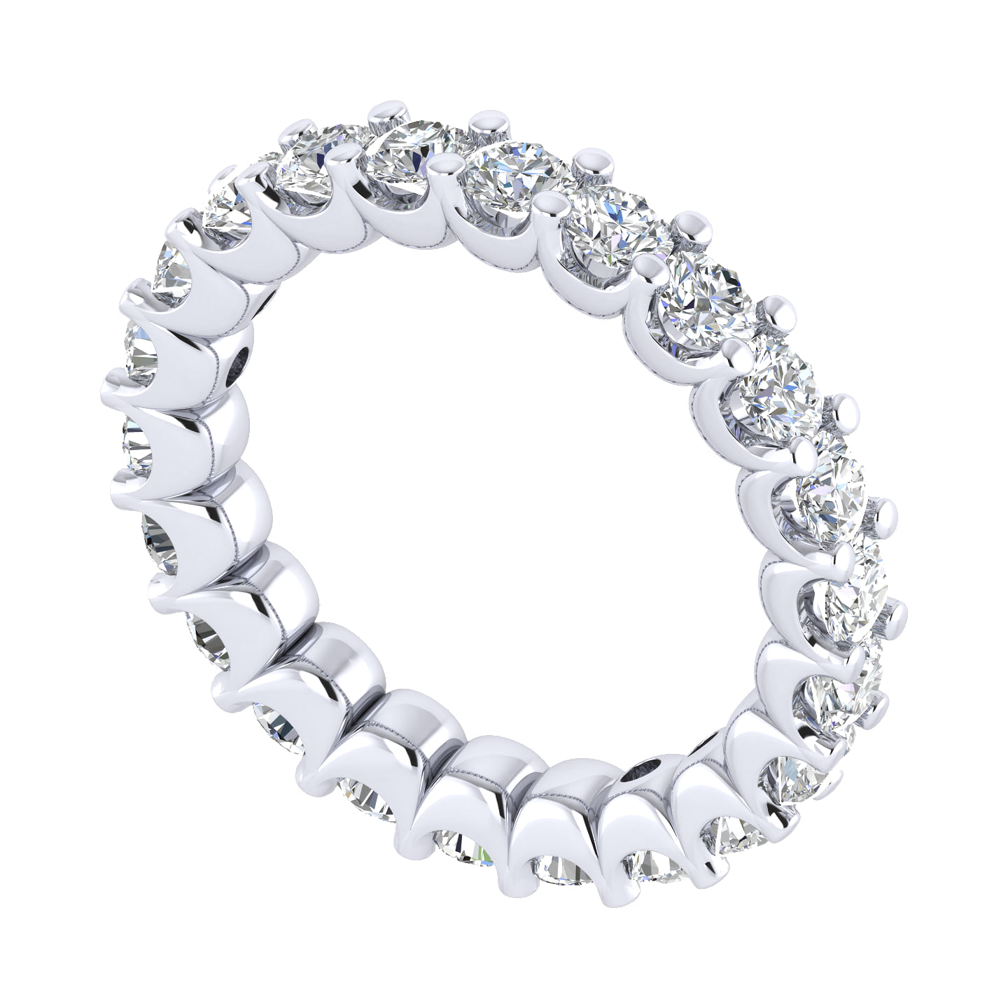 Eternity Band Wedding Ring in 14k White Gold with Round Natural Diamond at Gabriel & Co. - Shot 3