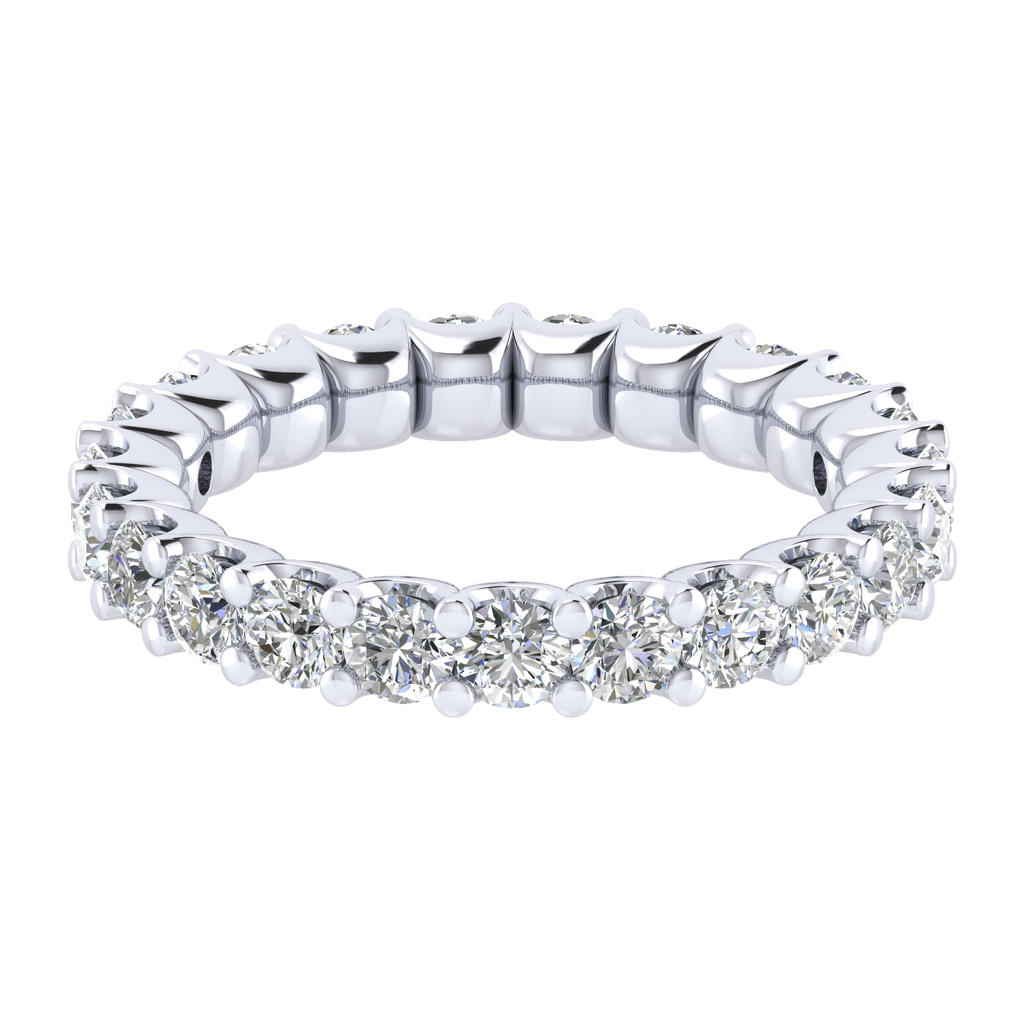 Eternity Band Wedding Ring in 14k White Gold with Round Natural Diamond at Gabriel & Co. - Shot 1