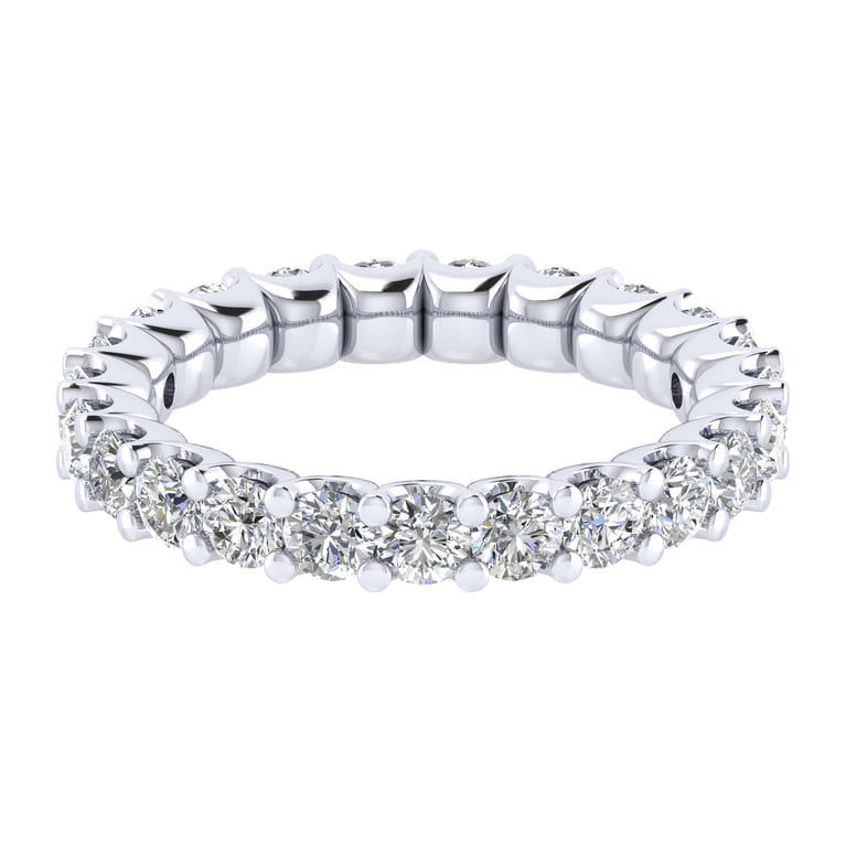 Eternity Band Wedding Ring in 14k White Gold with Round Natural Diamond at Gabriel & Co. - Shot 1