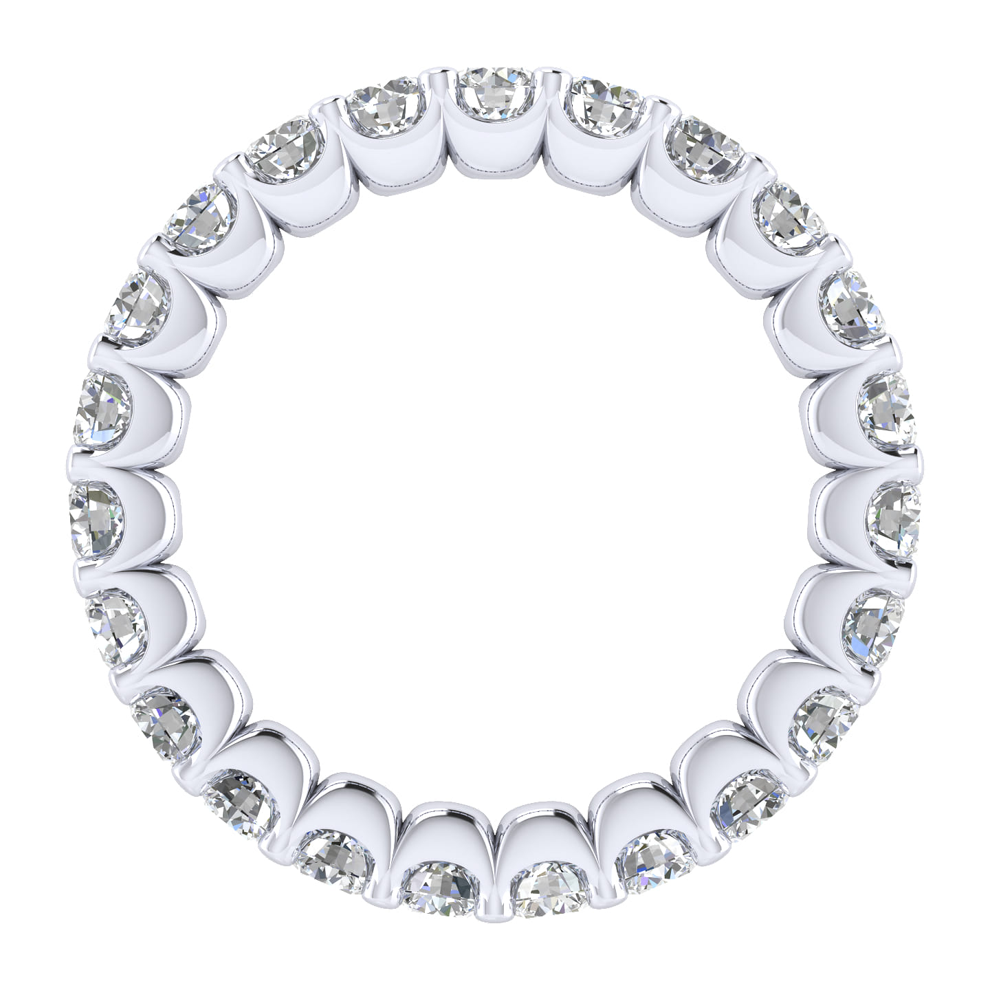 Eternity Band Wedding Ring in 14k White Gold with Round Natural Diamond at Gabriel & Co. - Shot 2