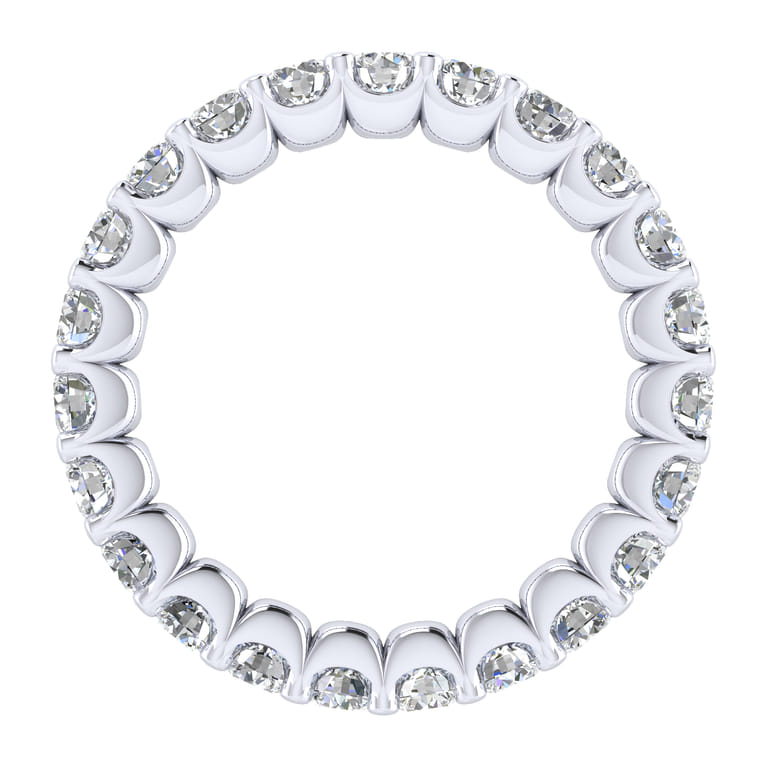 Eternity Band Wedding Ring in 14k White Gold with Round Natural Diamond at Gabriel & Co. - Shot 2