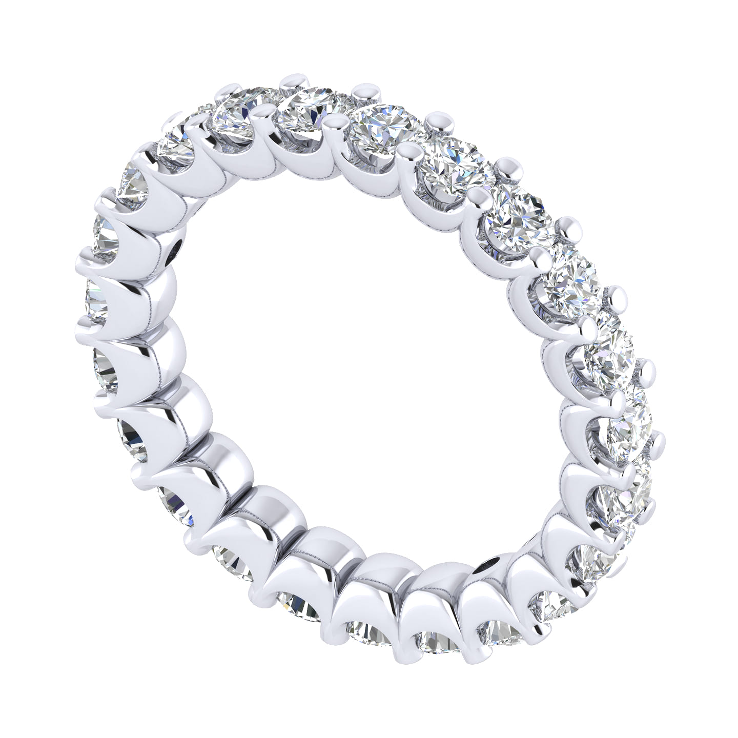 Eternity Band Wedding Ring in 14k White Gold with Round Natural Diamond at Gabriel & Co. - Shot 3