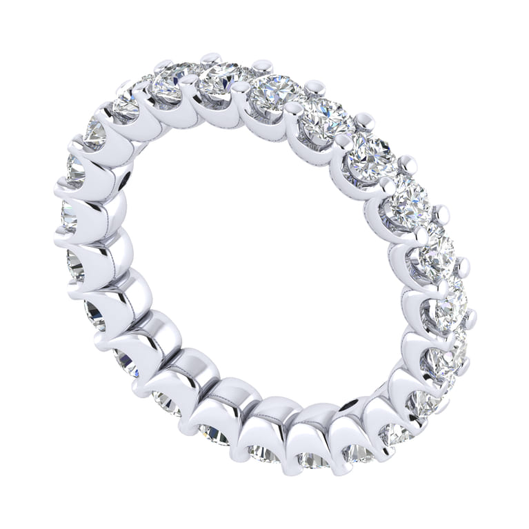 Eternity Band Wedding Ring in 14k White Gold with Round Natural Diamond at Gabriel & Co. - Shot 3